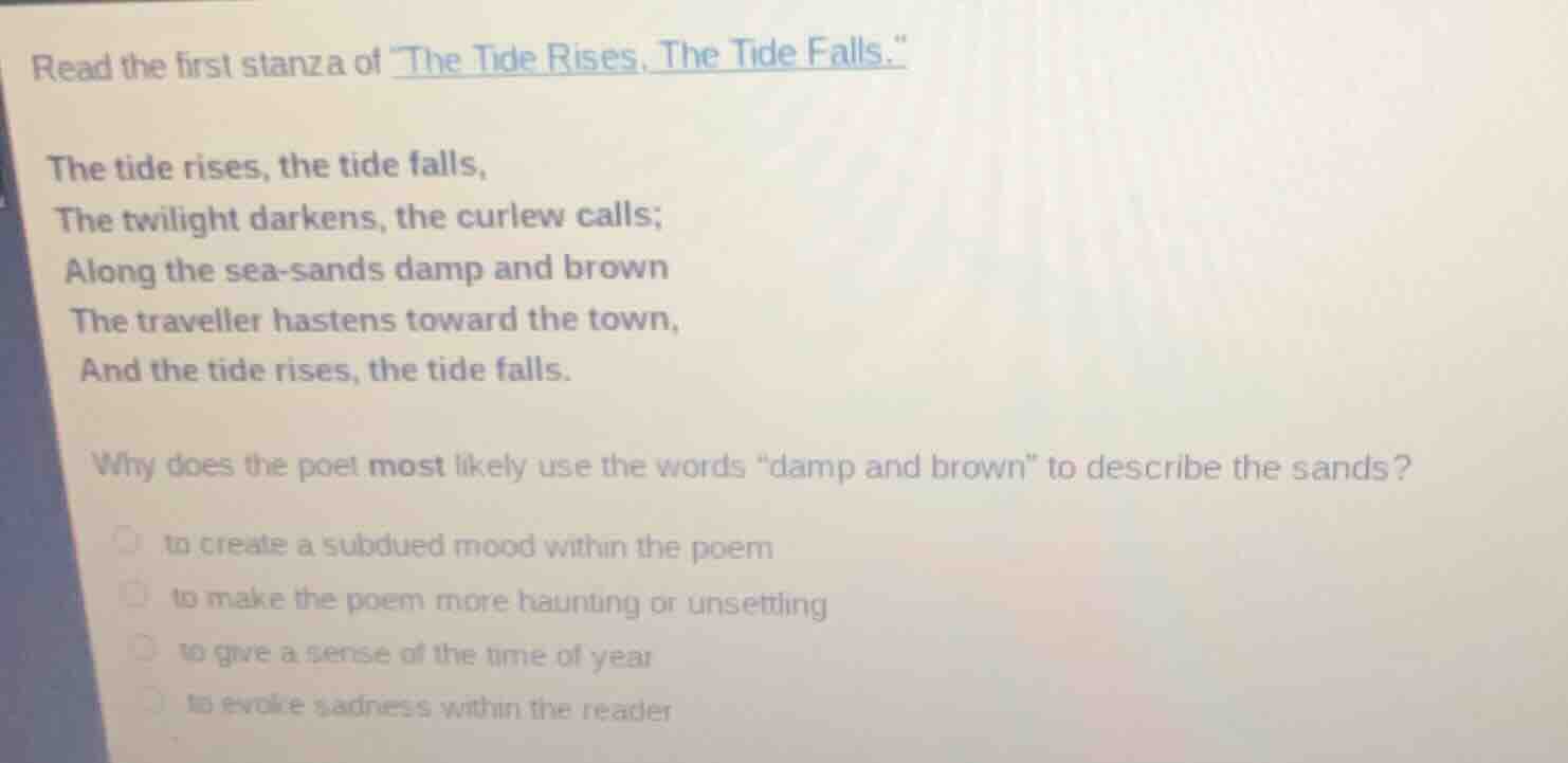 read the first stanza of \the tide rises, the tide falls.\ the tide ris…