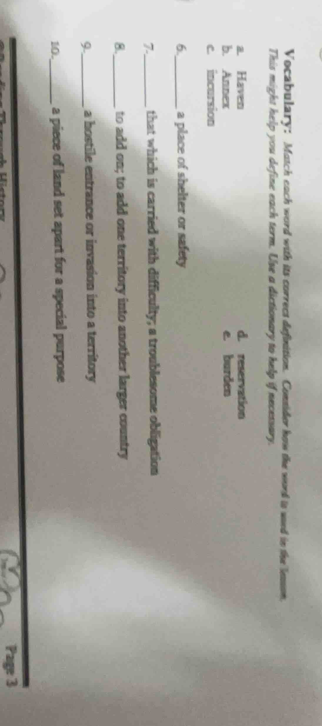 vocabulary: match each word with its correct definition. consider how t…