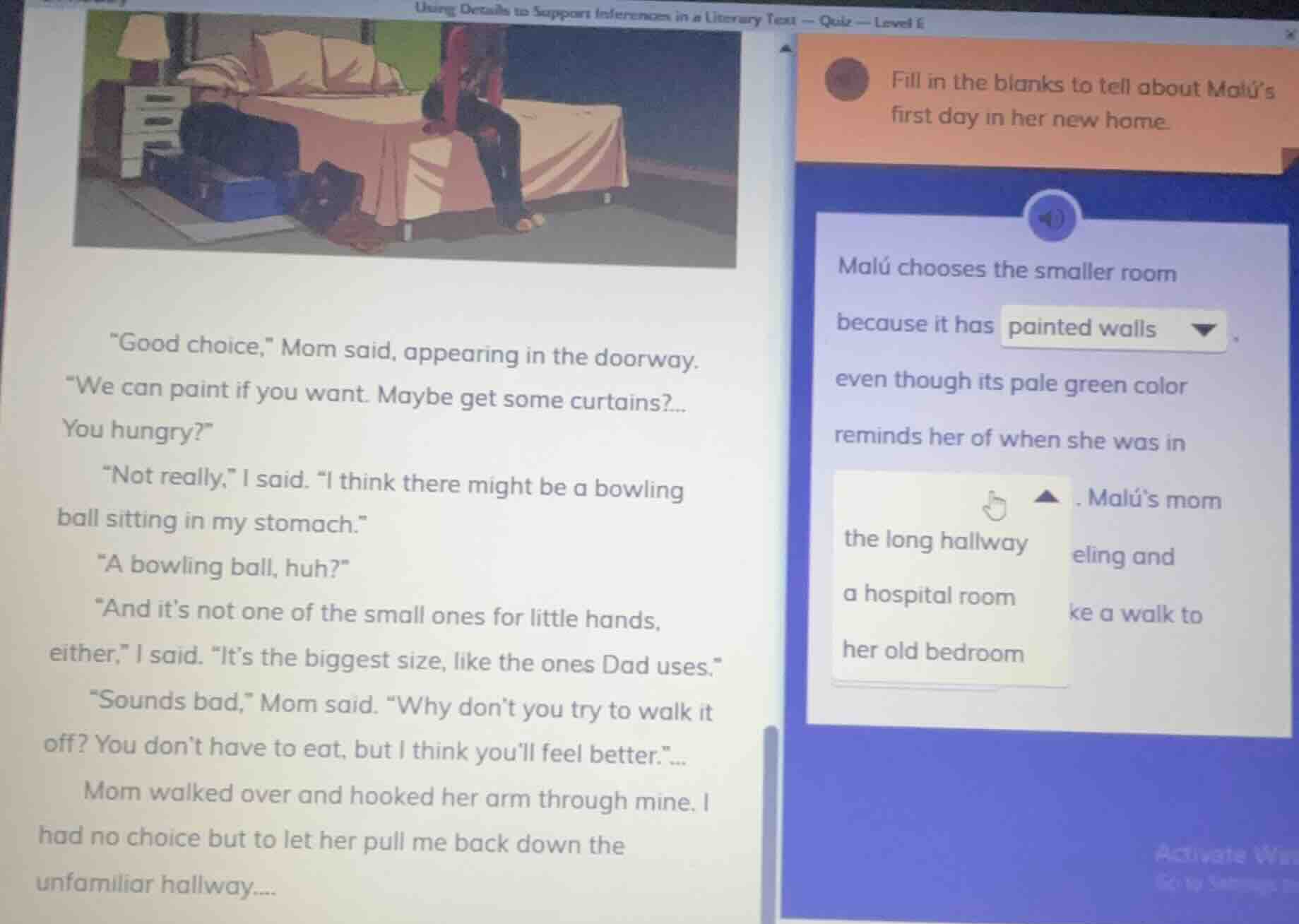 using details to support inferences in a literary text — quiz — level e…