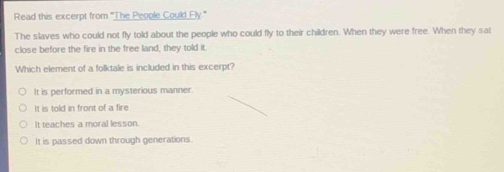 read this excerpt from \the people could fly.\the slaves who could not …