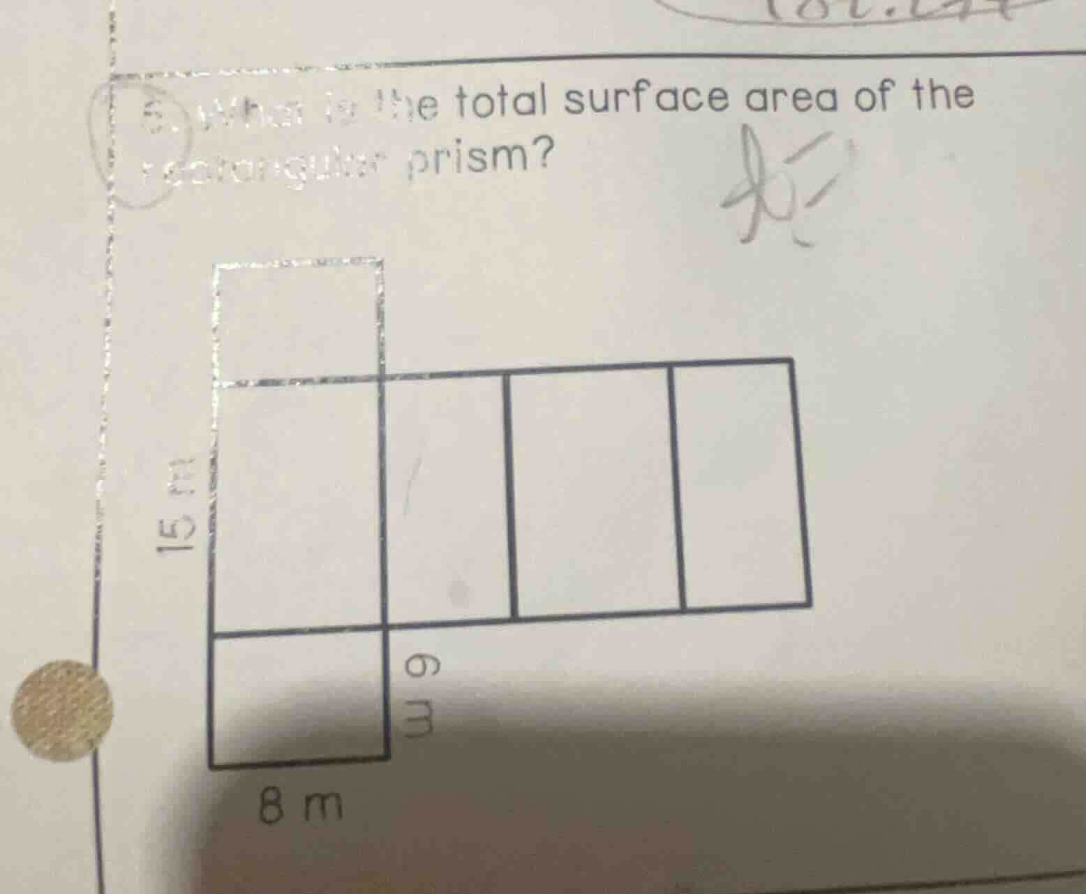 5. what is the total surface area of the rectangular prism?