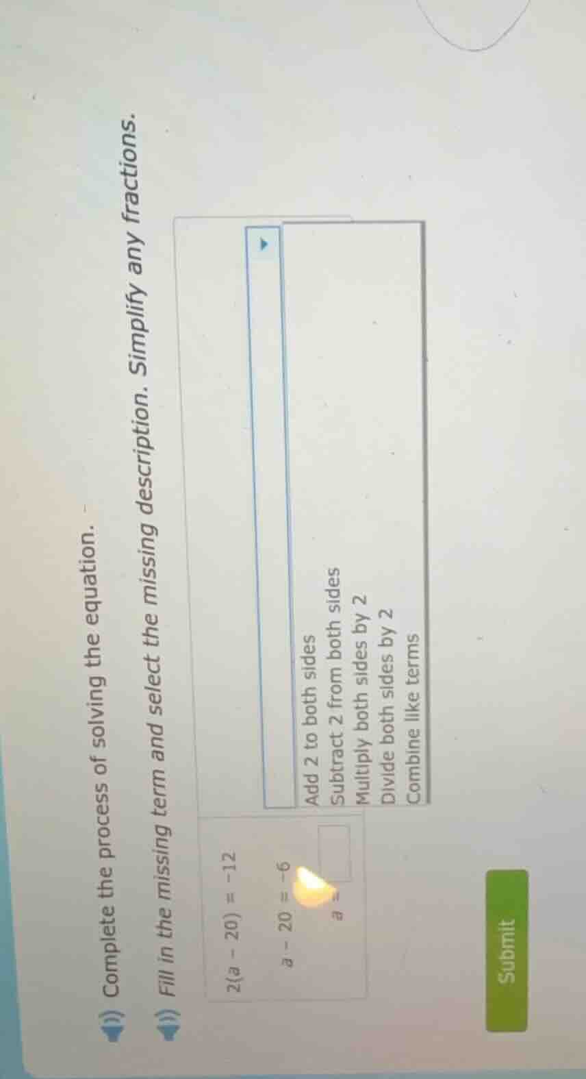 i) complete the process of solving the equation. ii) fill in the missin…