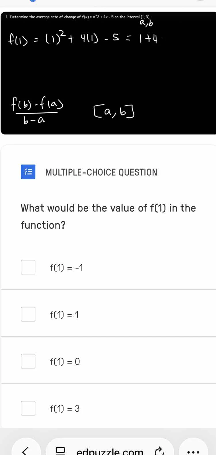 1. determine the average rate of change of $f(x)=x^2 + 4x - 5$ on the i…
