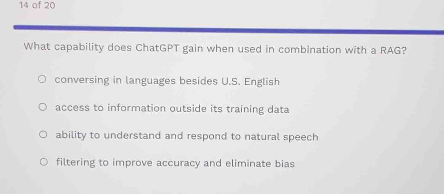 14 of 20 what capability does chatgpt gain when used in combination wit…