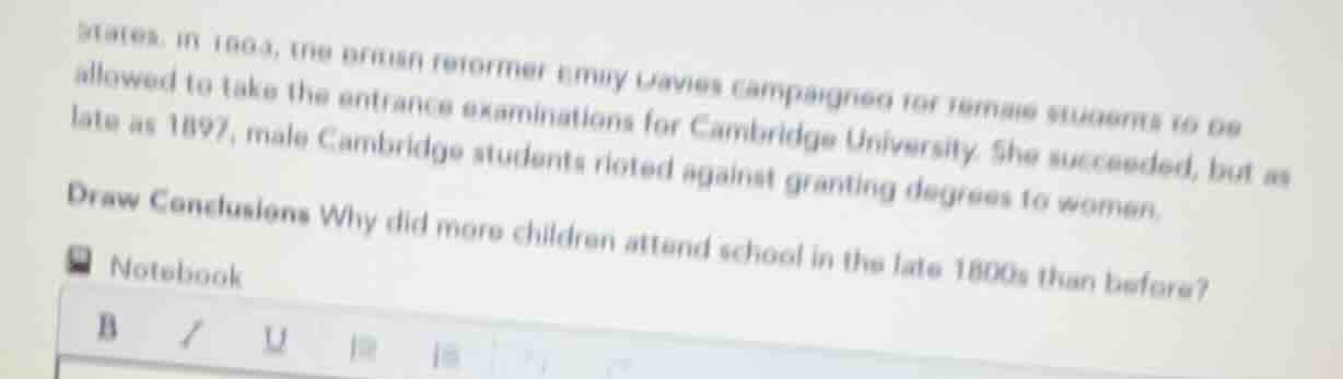 states. in 1863, the british reformer emily davies campaigned for femal…