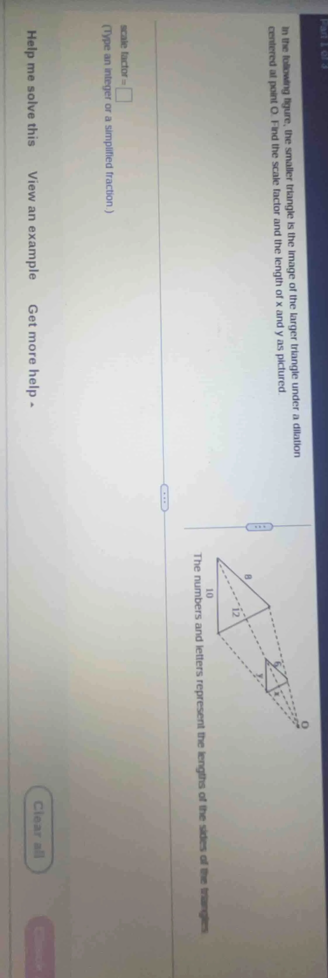 in the following figure, the smaller triangle is the image of the large…