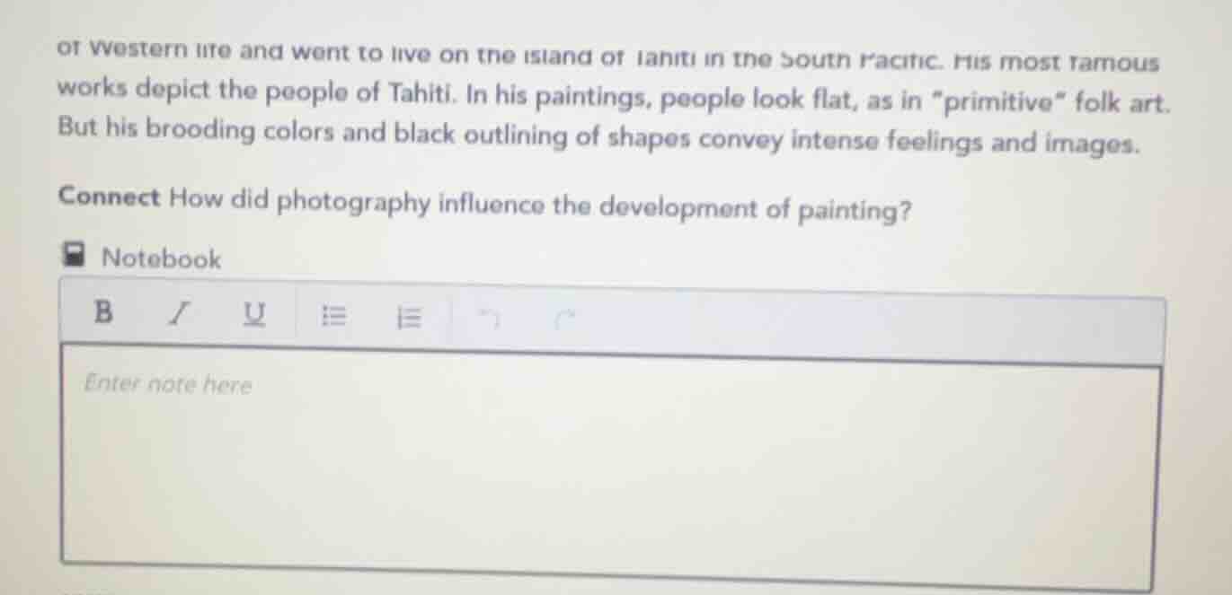 of western life and went to live on the island of tahiti in the south p…