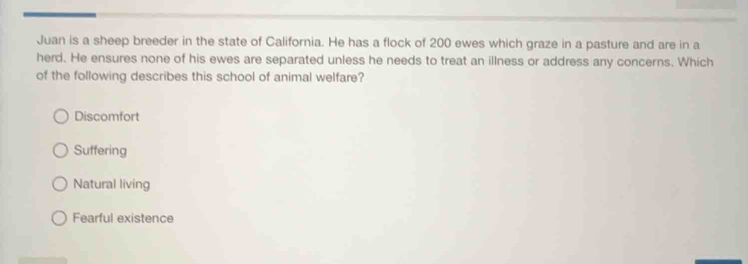 juan is a sheep breeder in the state of california. he has a flock of 2…