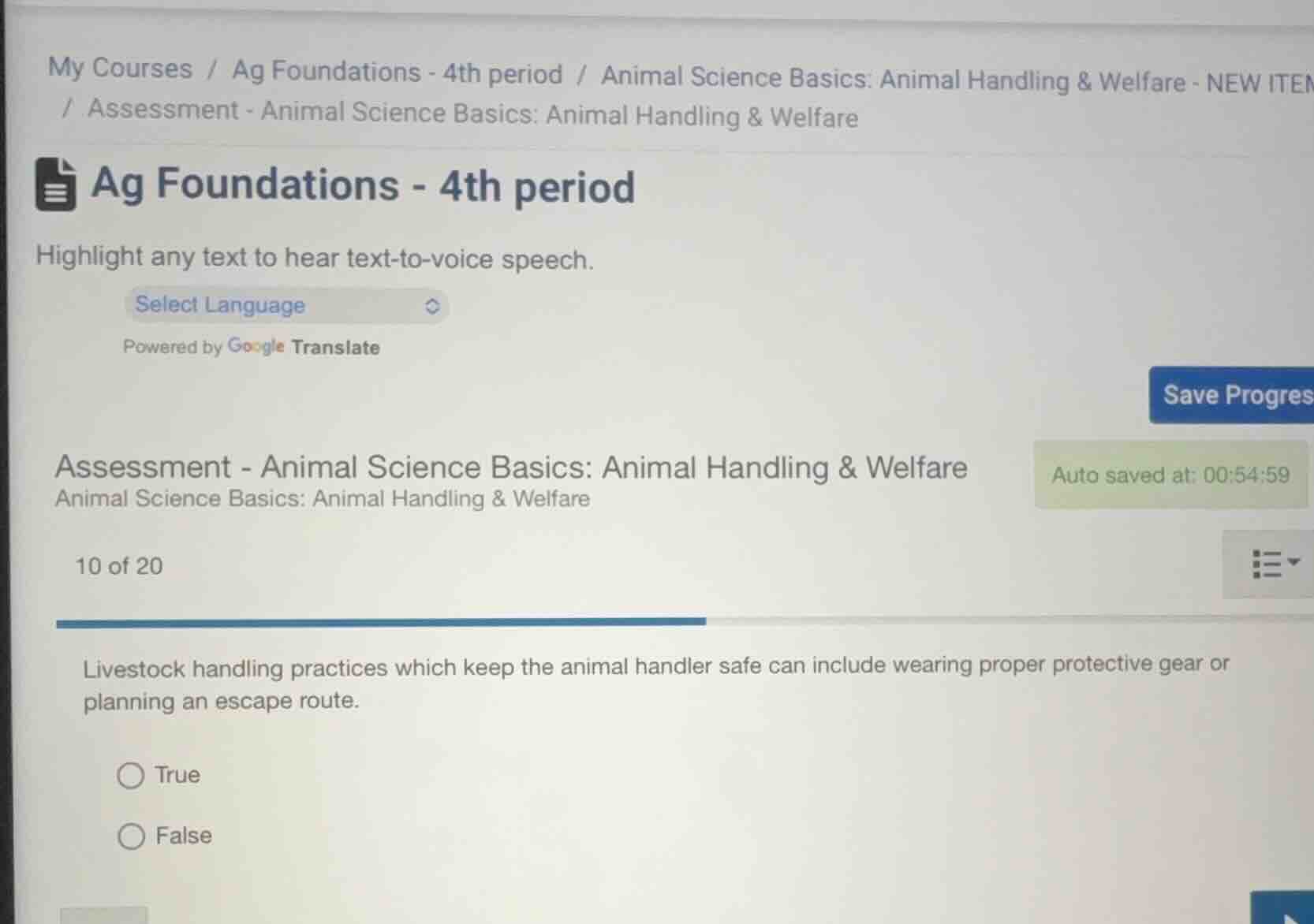 my courses / ag foundations - 4th period / animal science basics: anima…