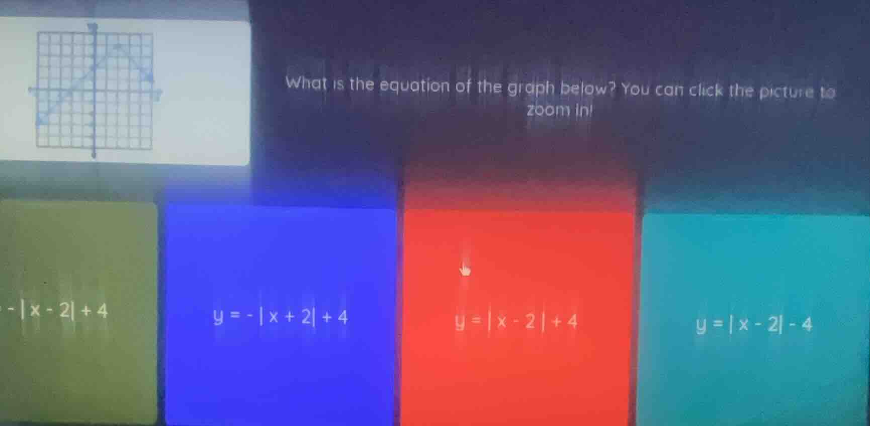 what is the equation of the graph below? you can click the picture to z…