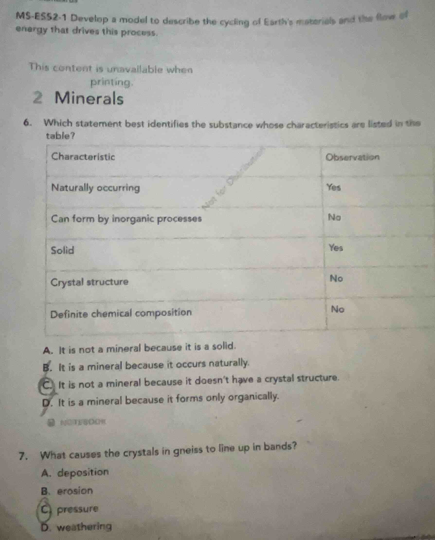 ms-ess2-1 develop a model to describe the cycling of earths materials a…