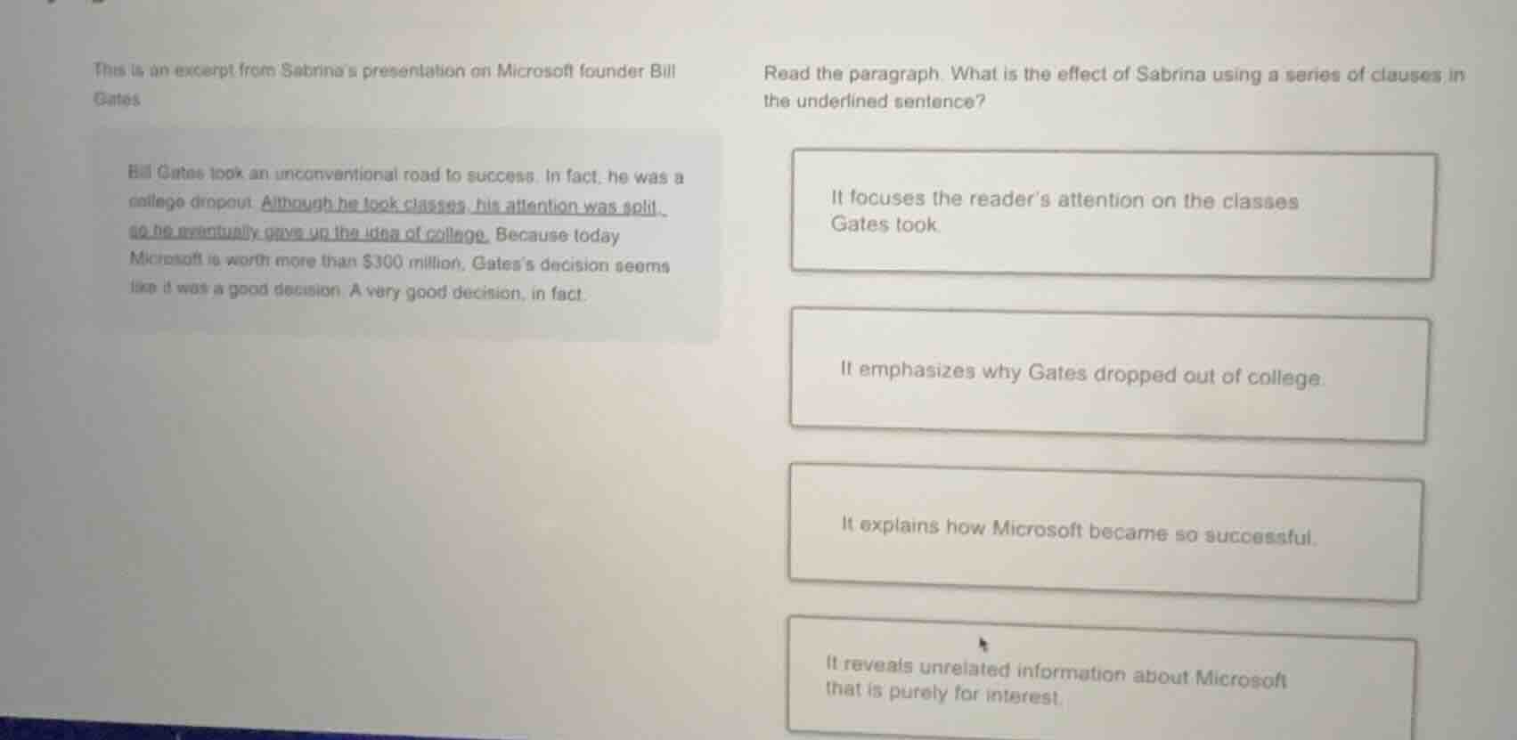 this is an excerpt from sabrinas presentation on microsoft founder bill…