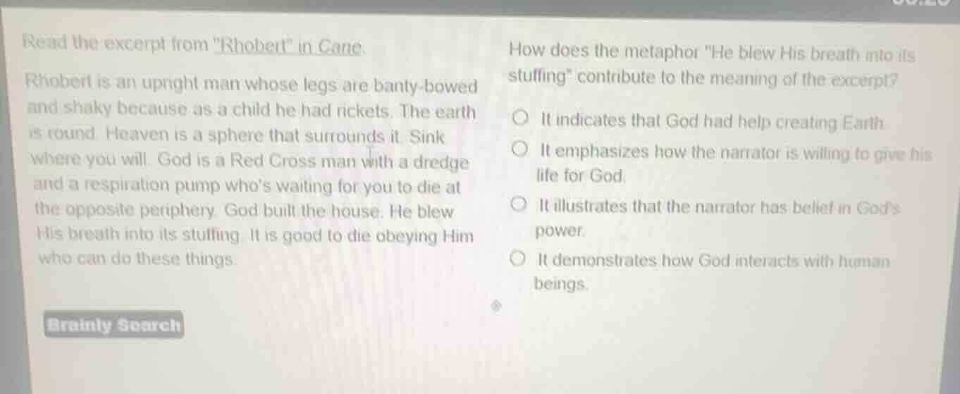read the excerpt from hobert\ in cane.rhobert is an upright man whose l…