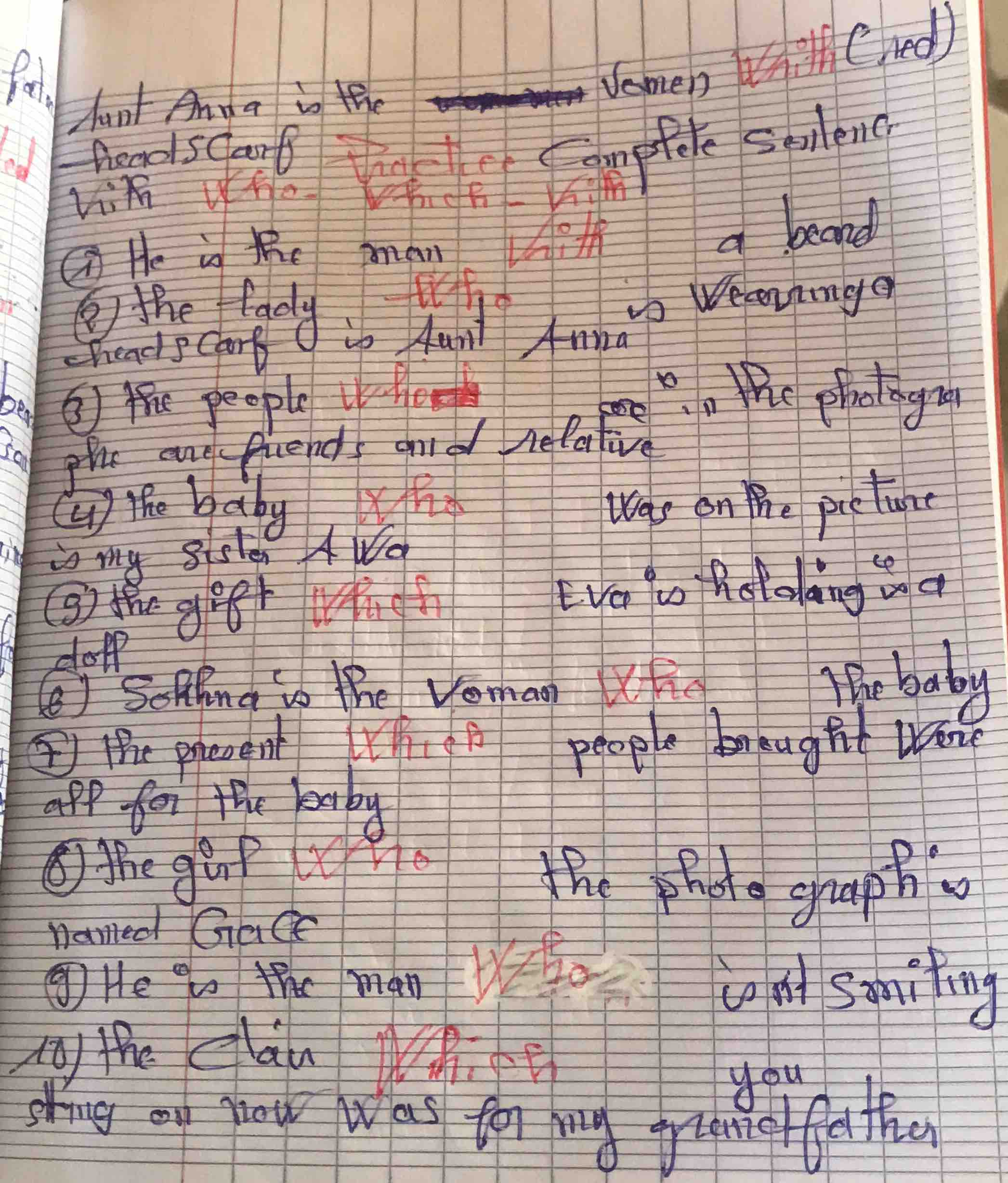 aunt anna is the ____ woman (with (red) headscarf) practice complete se…