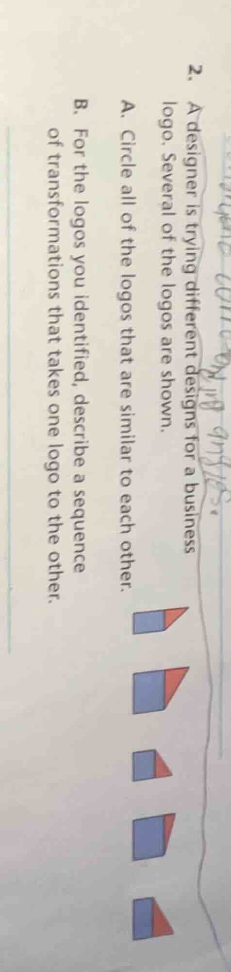 2. a designer is trying different designs for a business logo. several …