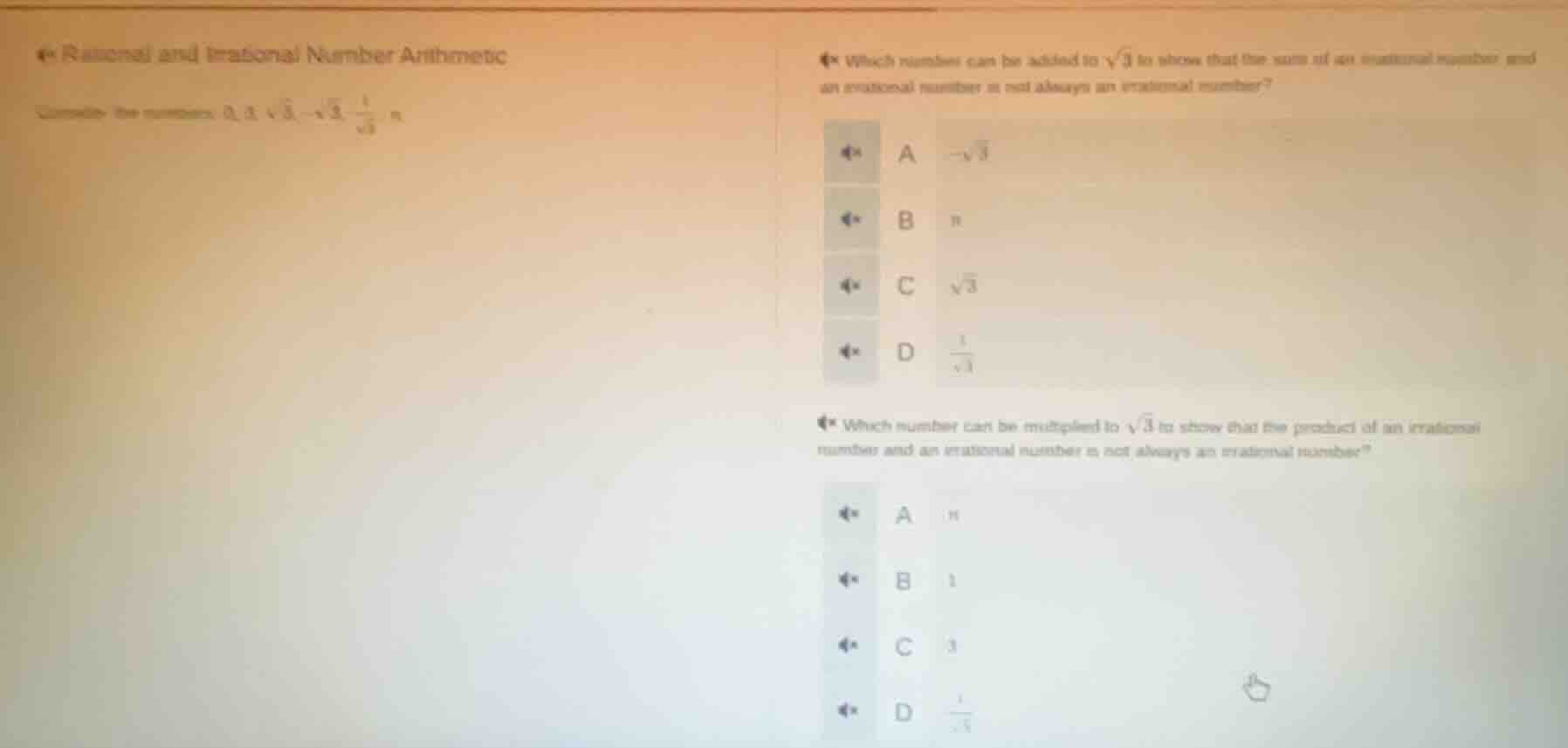 rational and irrational number arithmetic consider the numbers: $0, 3, …