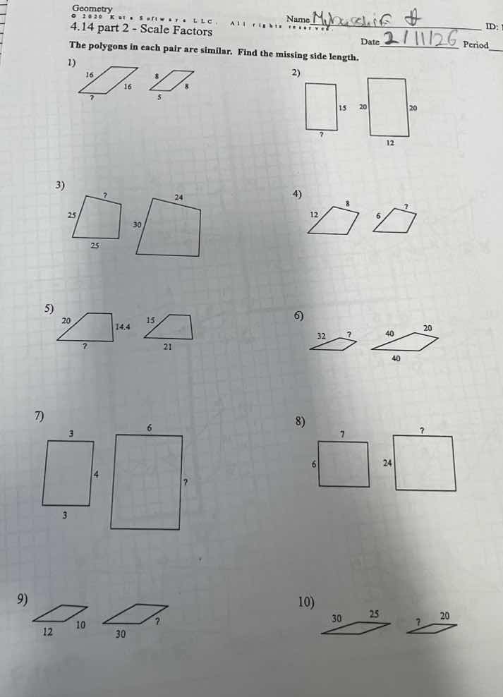 geometry name id: 4.14 part 2 - scale factors date period the polygons …