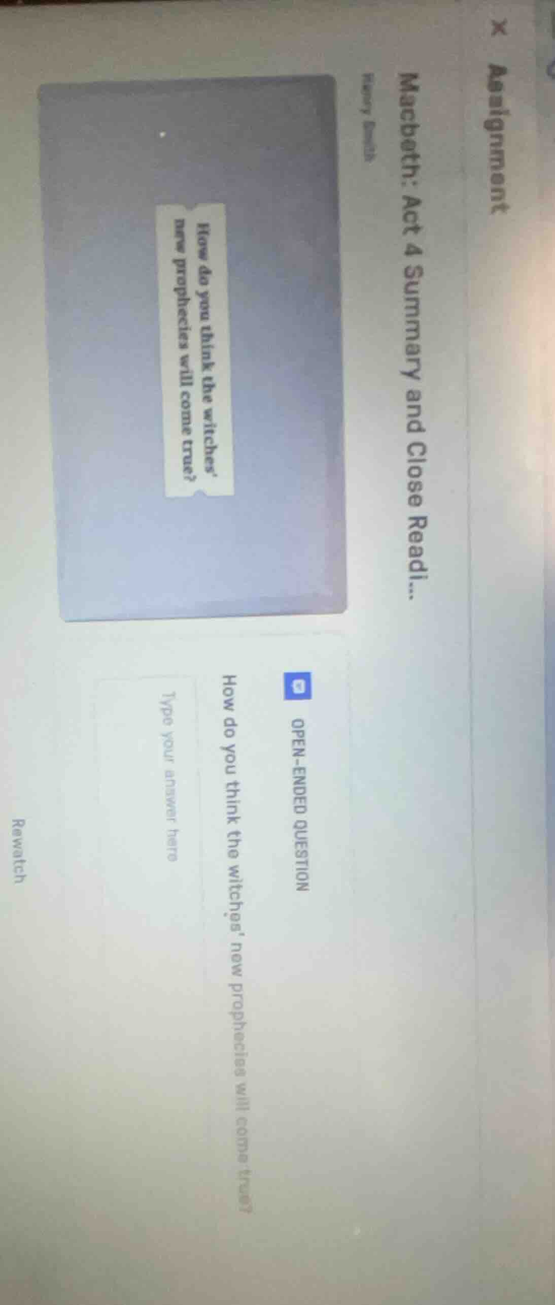 assignment macbeth: act 4 summary and close readi... henry smith how do…