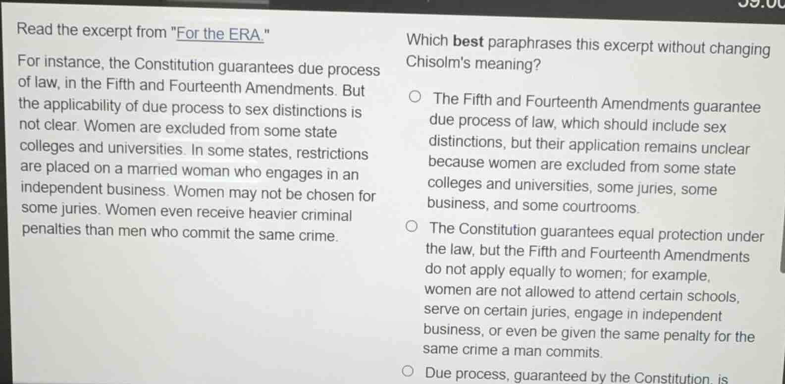 read the excerpt from \for the era.\ for instance, the constitution gua…