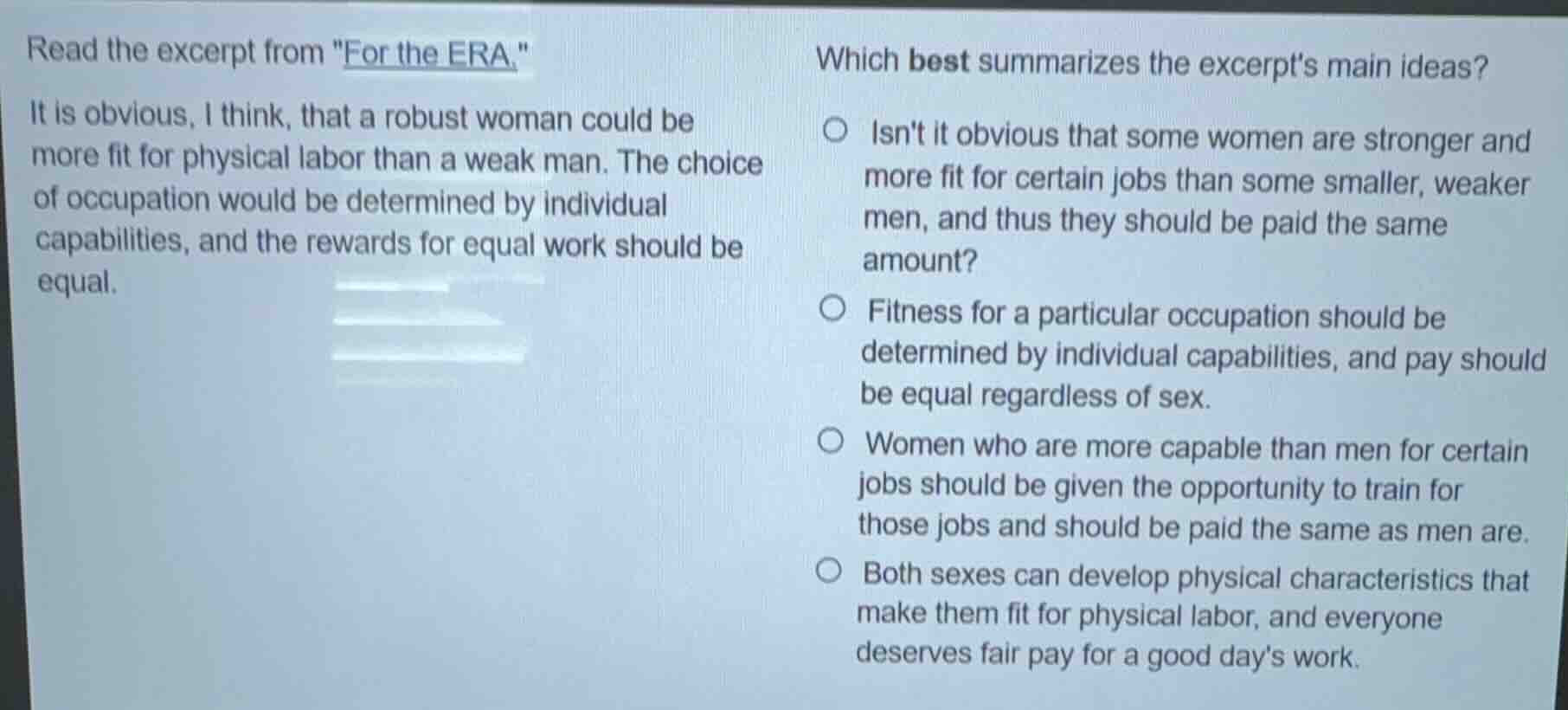 read the excerpt from \for the era.\it is obvious, i think, that a robu…