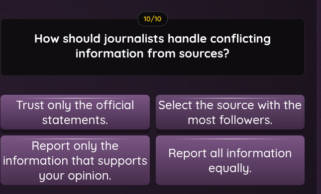 how should journalists handle conflicting information from sources? tru…