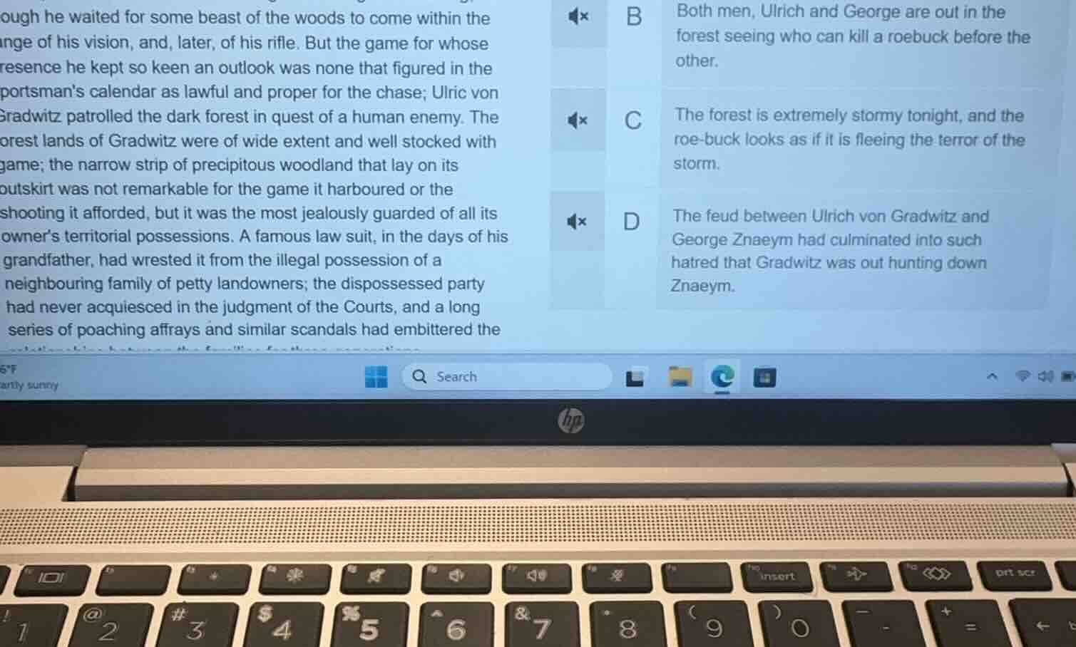 ough he waited for some beast of the woods to come within the range of …