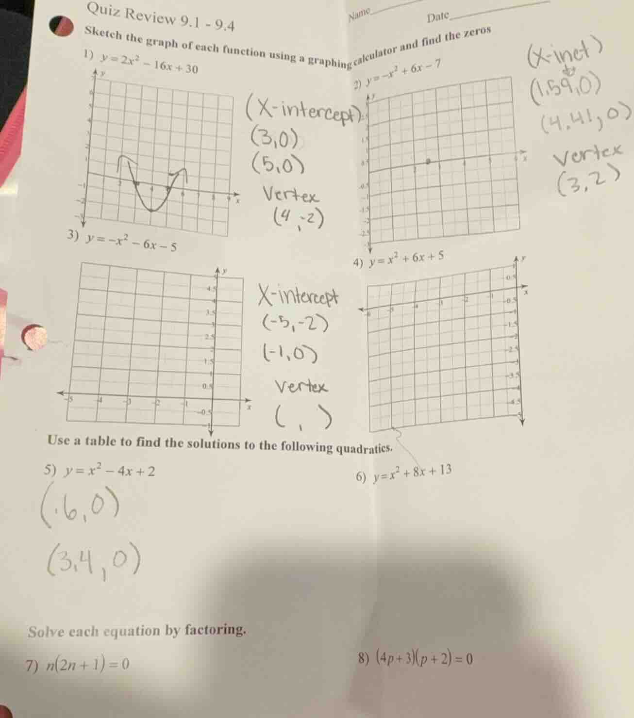 name_________ date_________quiz review 9.1 - 9.4sketch the graph of eac…