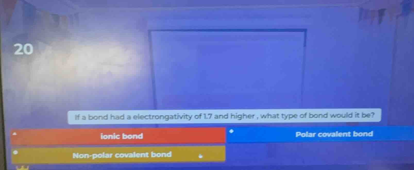 20 if a bond had a electrongativity of 1.7 and higher, what type of bon…