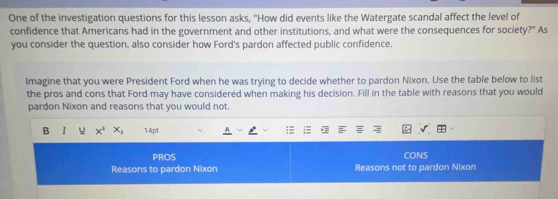 one of the investigation questions for this lesson asks, \how did event…