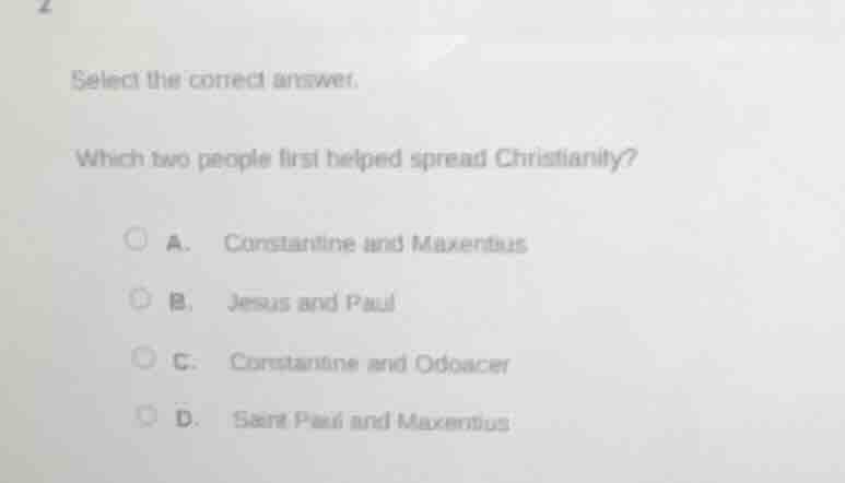 2 select the correct answer. which two people first helped spread chris…