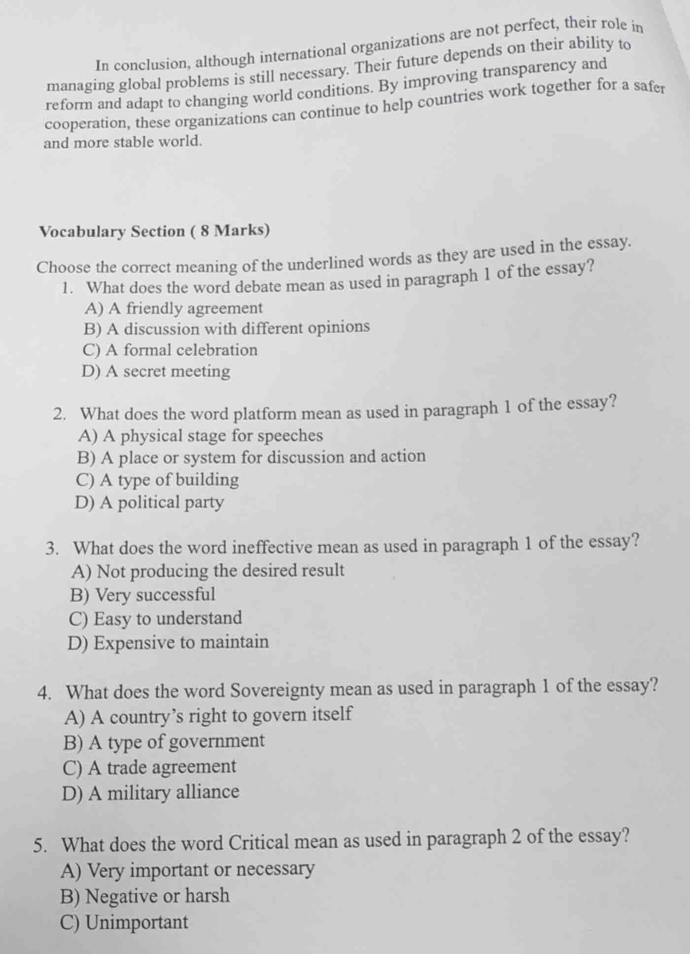 in conclusion, although international organizations are not perfect, th…