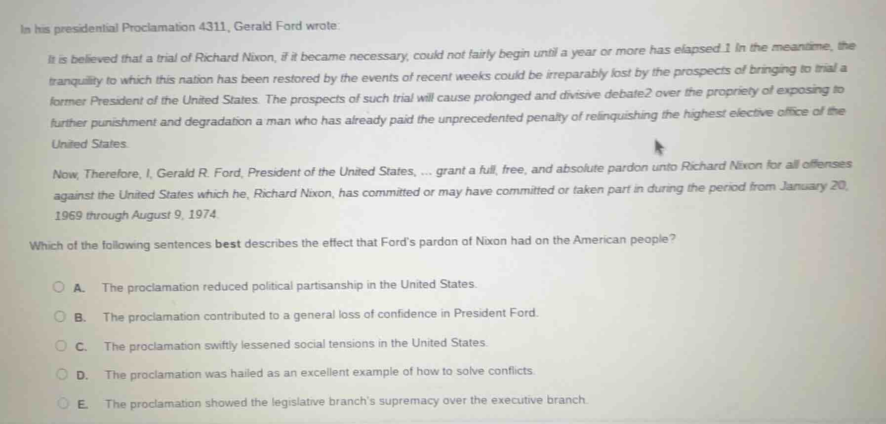 in his presidential proclamation 4311, gerald ford wrote: it is believe…