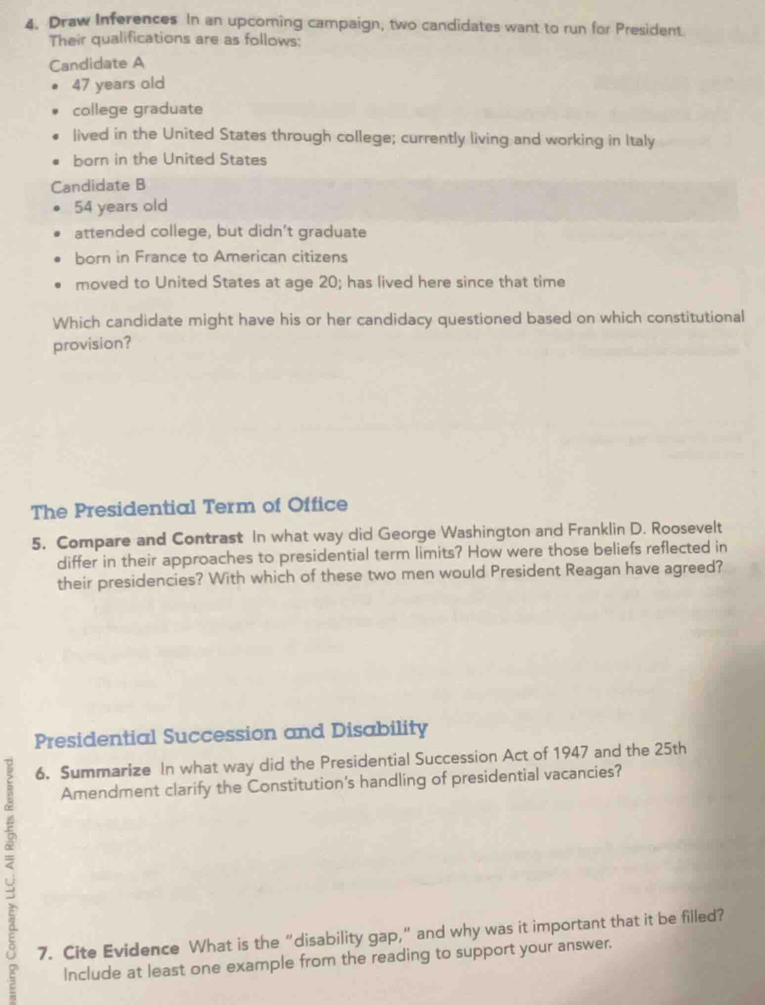 4. draw inferences in an upcoming campaign, two candidates want to run …
