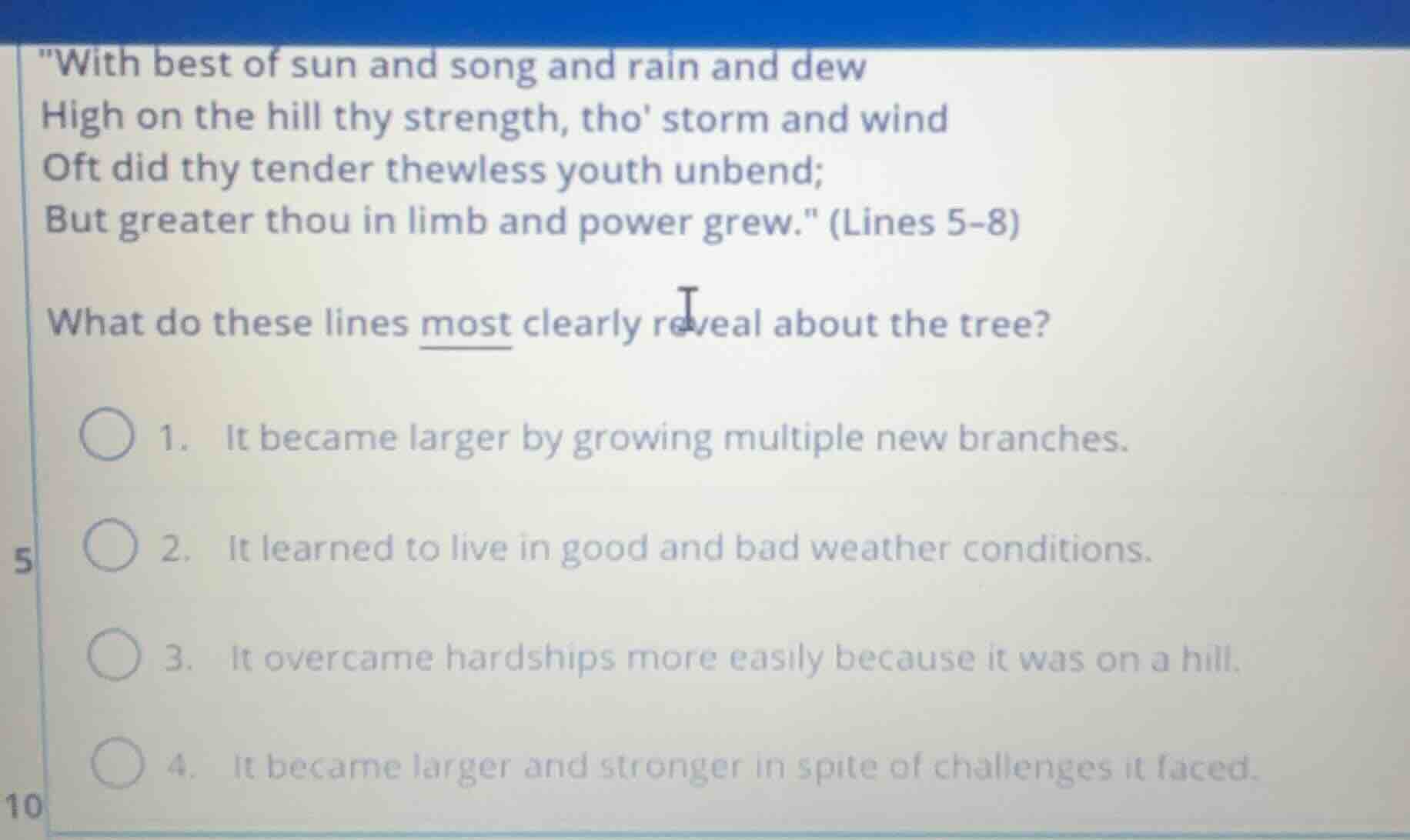 \with best of sun and song and rain and dew high on the hill thy streng…