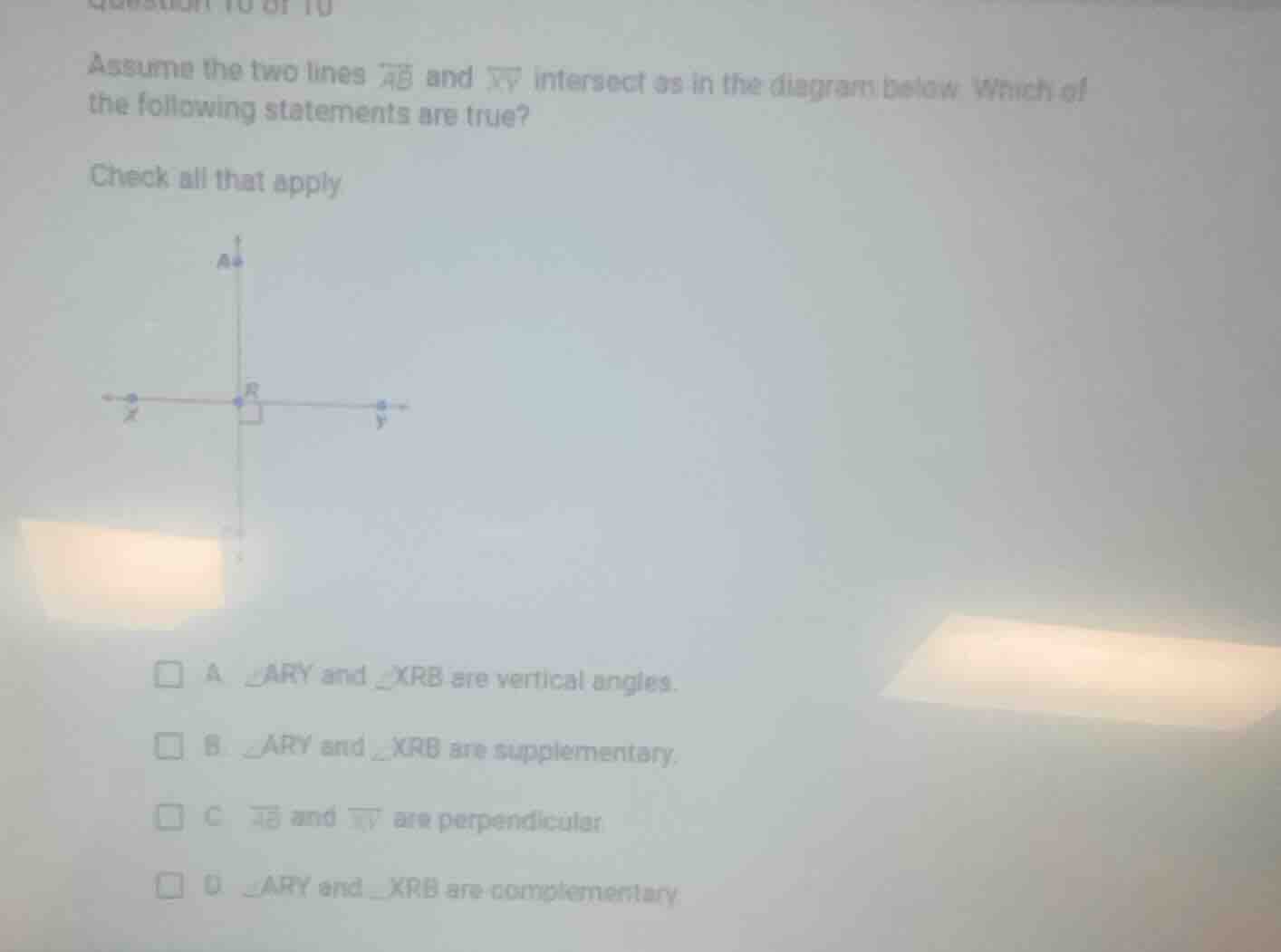 assume the two lines $overleftrightarrow{ab}$ and $overleftrightarrow{x…