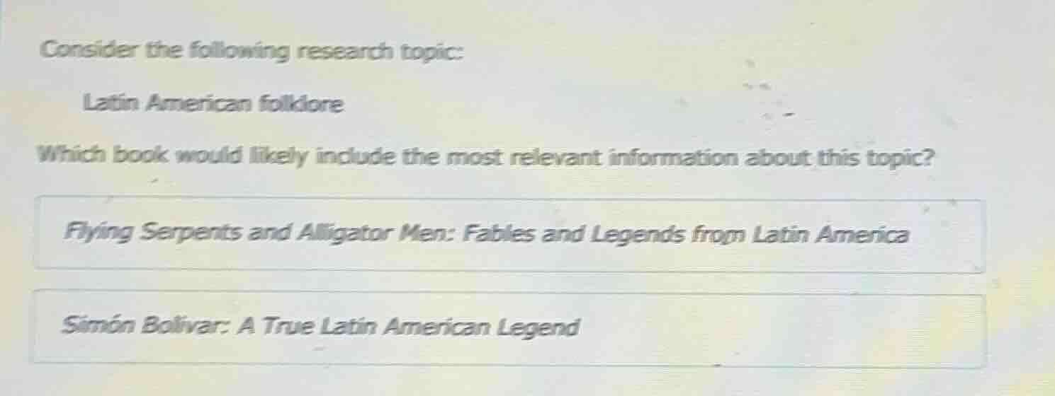 consider the following research topic: latin american folklore which bo…
