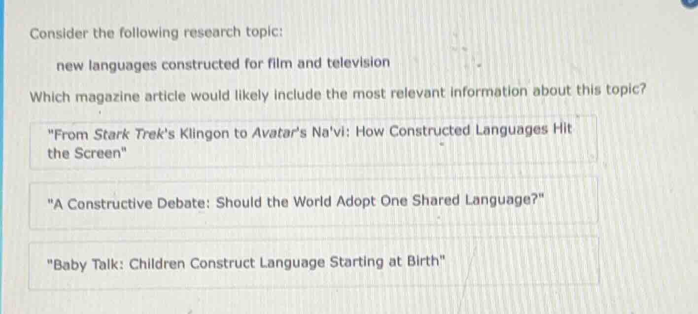 consider the following research topic: new languages constructed for fi…