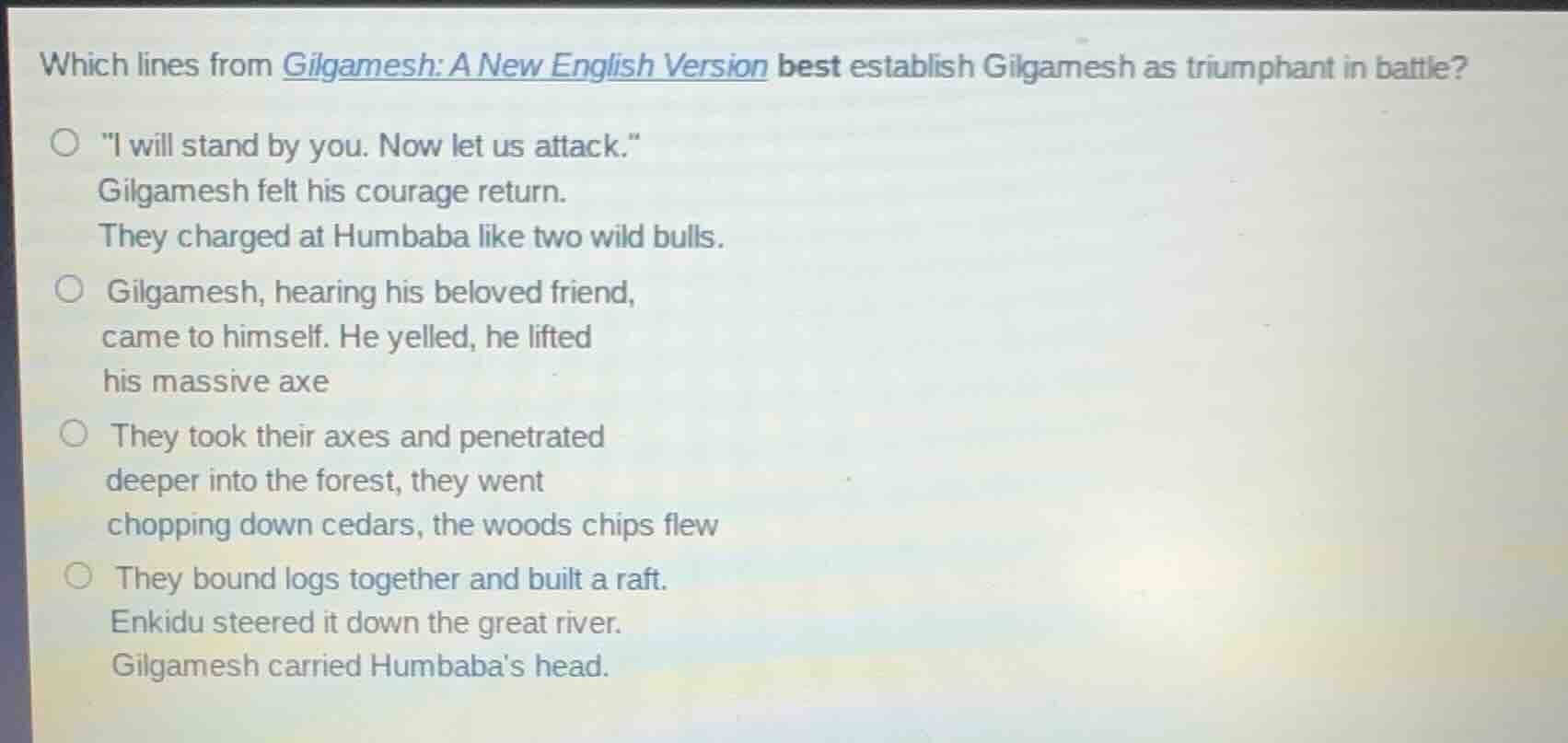 which lines from gilgamesh: a new english version best establish gilgam…