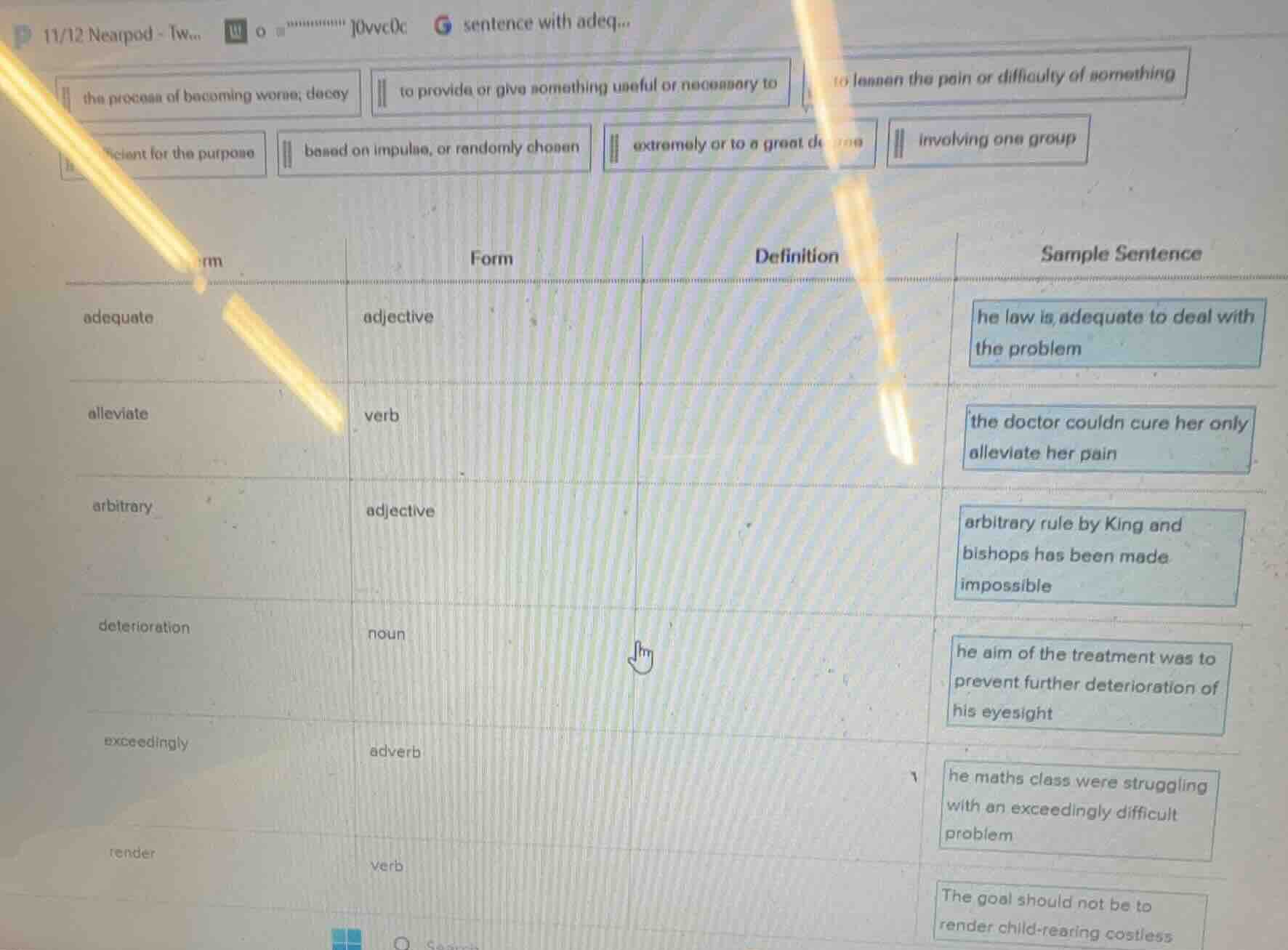 the process of becoming worse; decay to provide or give something usefu…