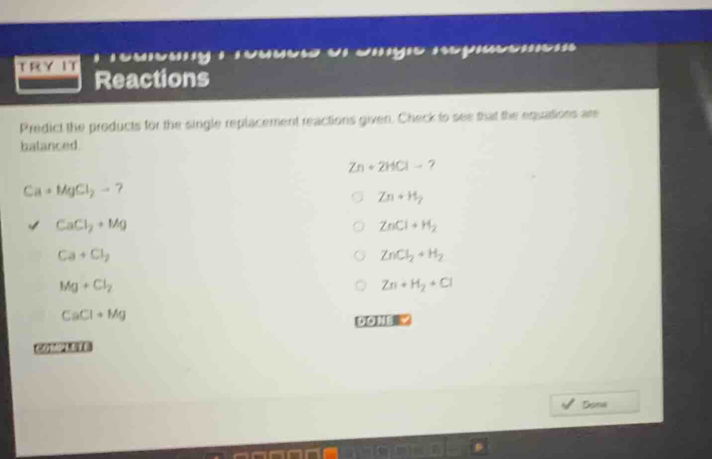 try it reactions predict the products for the single replacement reacti…