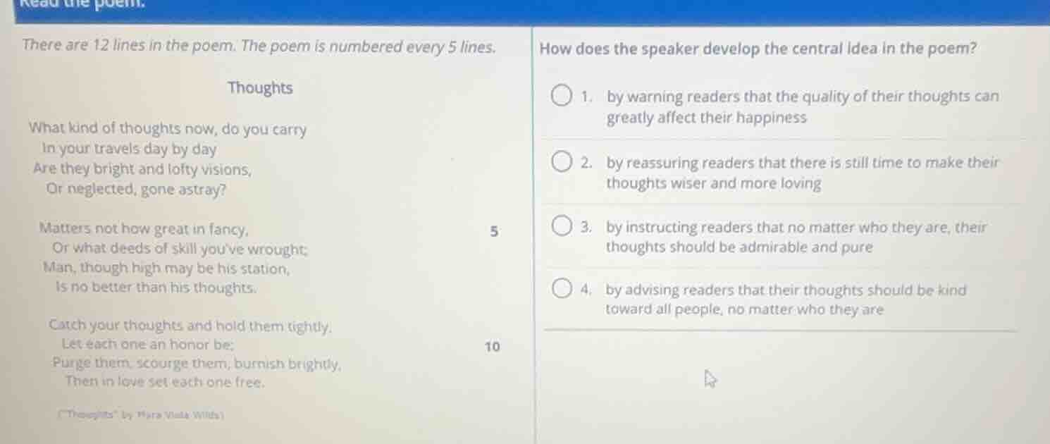 read the poem.there are 12 lines in the poem. the poem is numbered ever…