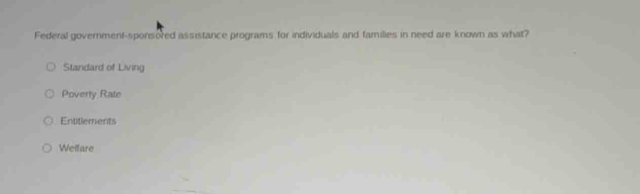 federal government-sponsored assistance programs for individuals and fa…