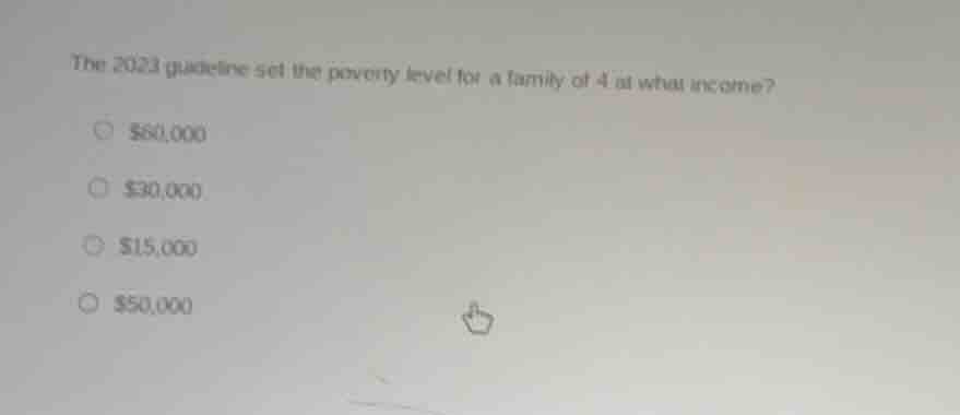 the 2023 guideline set the poverty level for a family of 4 at what inco…