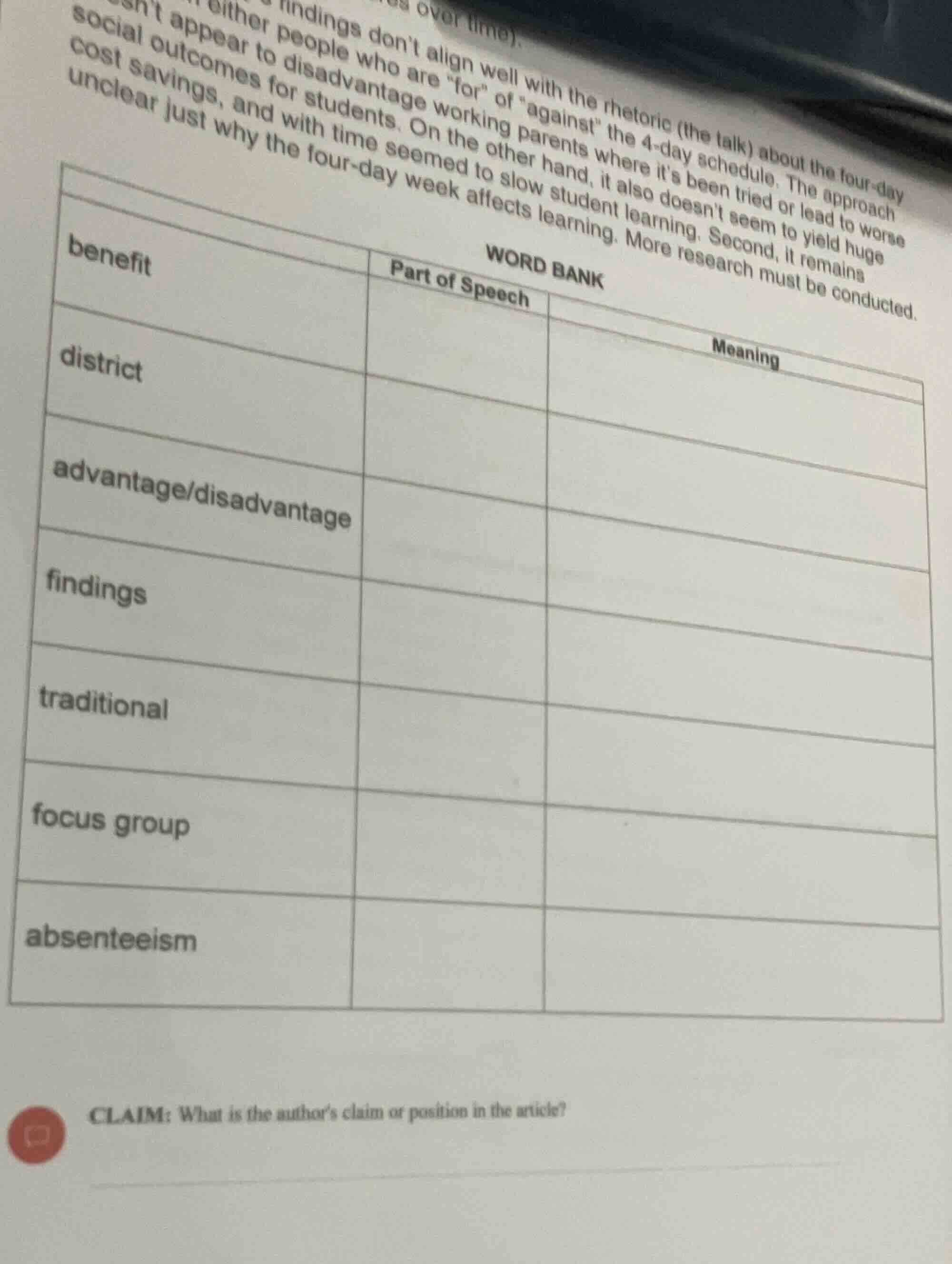 findings dont align well with the rhetoric (the talk) about the four-da…