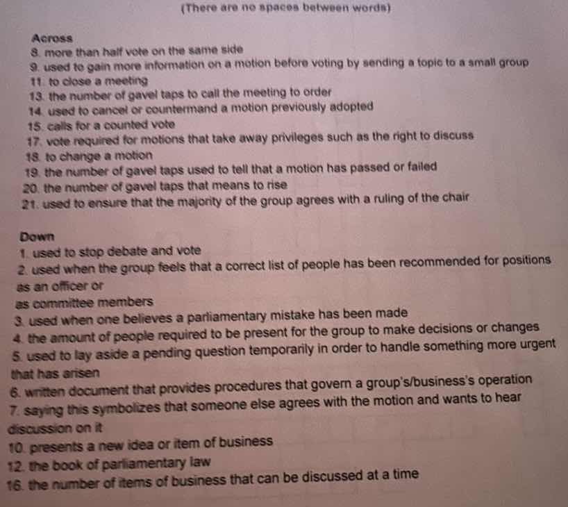 (there are no spaces between words) across 8. more than half vote on th…