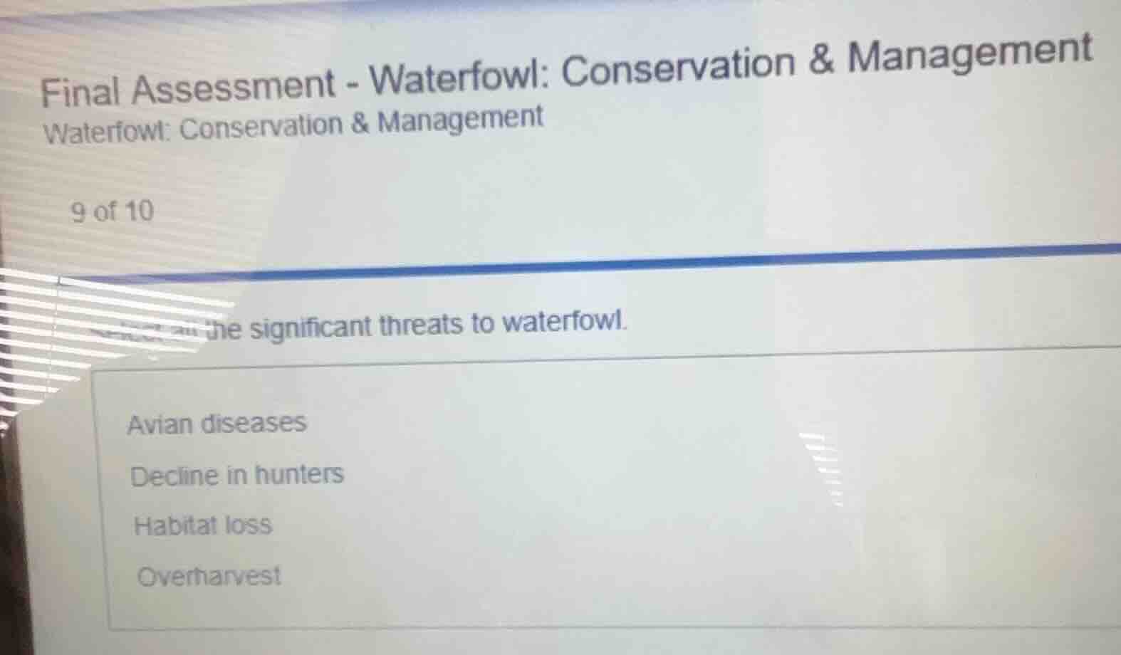 final assessment - waterfowl: conservation & management waterfowl: cons…