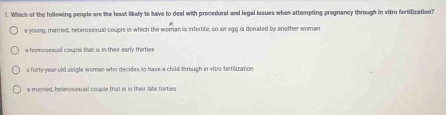 1. which of the following people are the least likely to have to deal w…