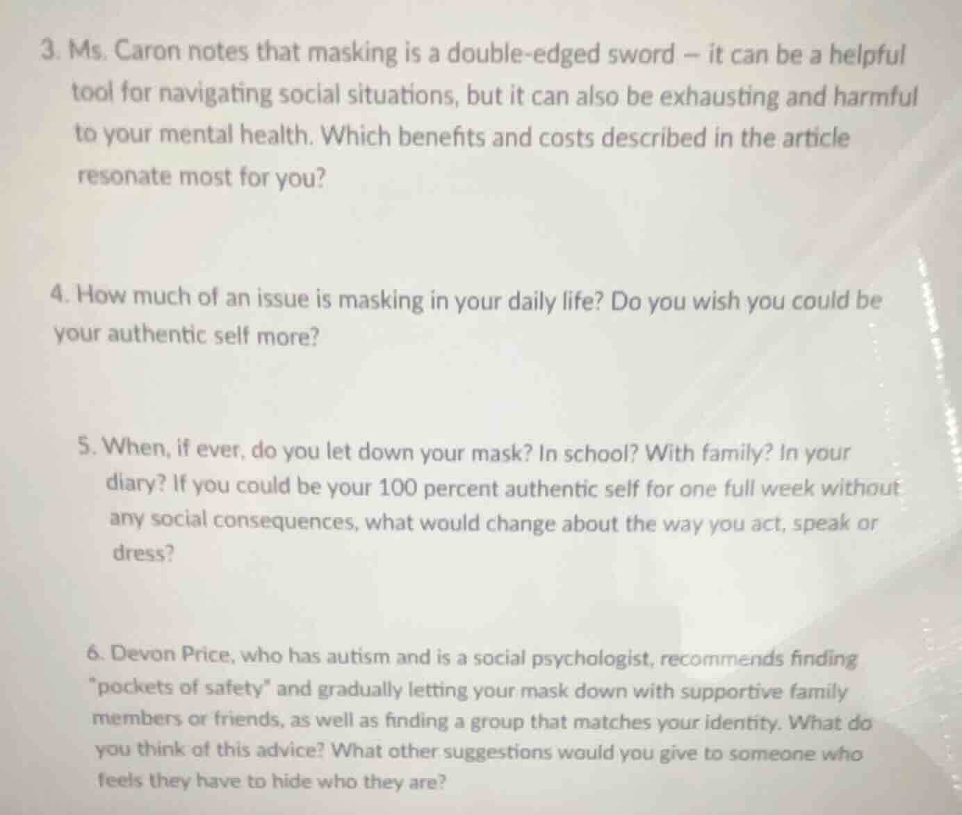 3. ms. caron notes that masking is a double-edged sword – it can be a h…