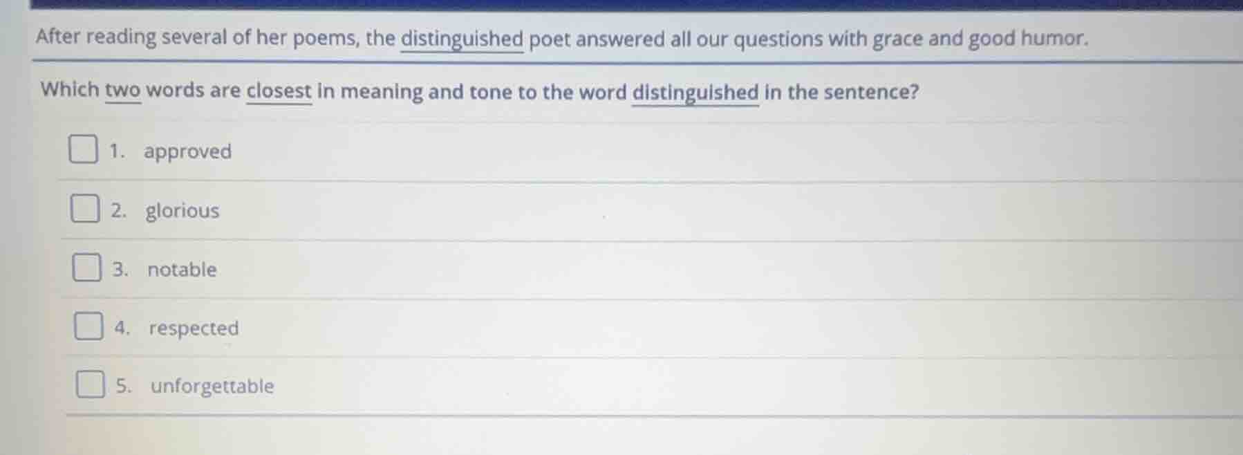 after reading several of her poems, the distinguished poet answered all…