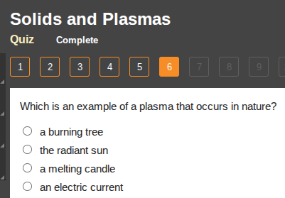 solids and plasmas quiz complete 1 2 3 4 5 6 7 8 9 which is an example …
